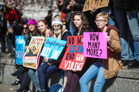 In 2018, protesters gathered in Washington, D.C., after the shooting at Stoneman Douglas High School in Parkland, Florida
