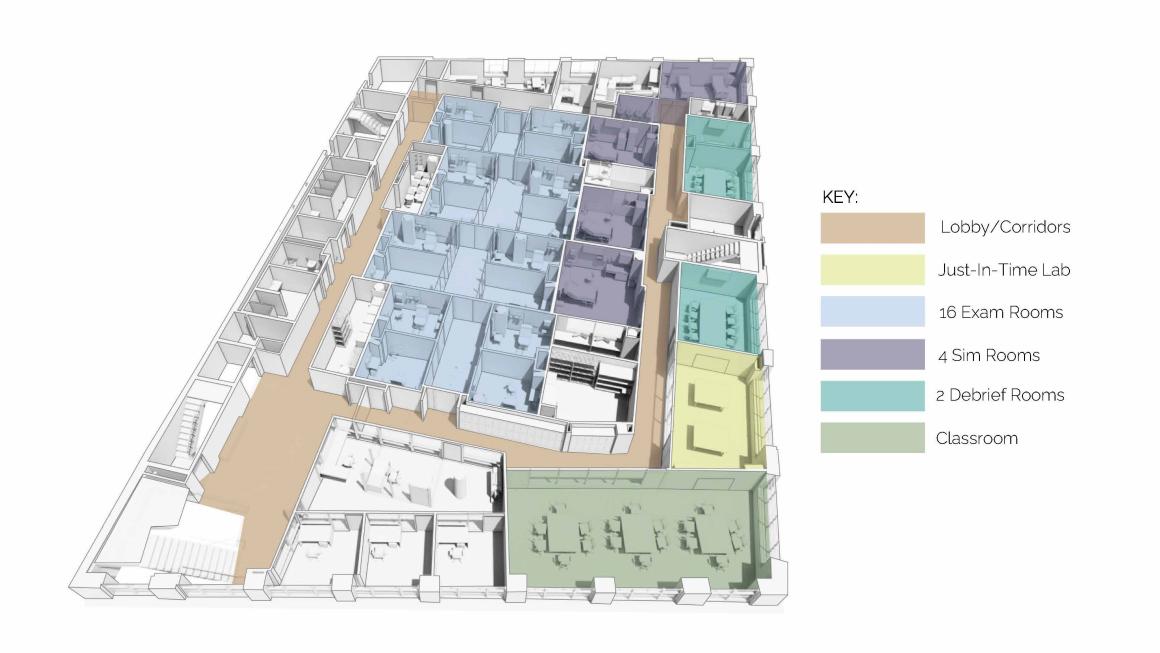 The floor plan of the Thompson Sim Center
