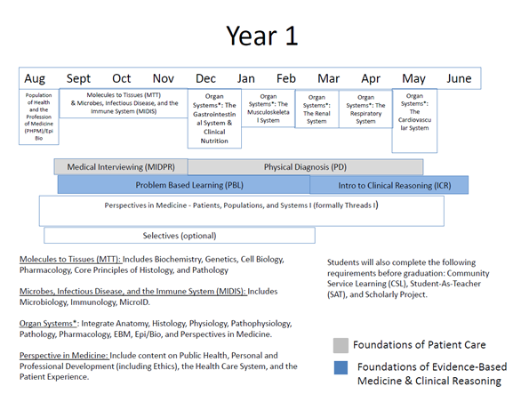 MD Program Year 1 Curriculum Schematics