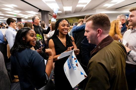  Astia Innis, M25, celebrates after finding out she matched at UConn Health in orthopedic surgery. Photo: Alonso Nichols