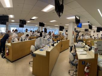 Mini Med School students doing a lab