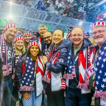 USA group posing together