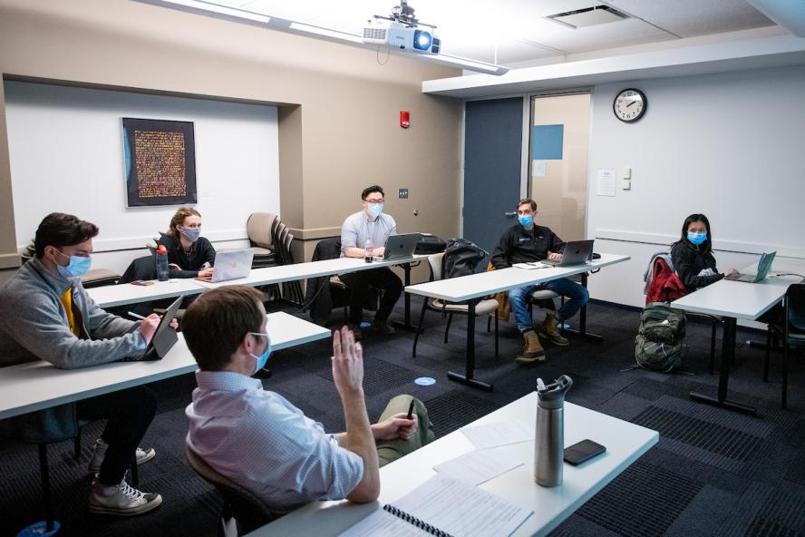 A group of MD students in a classroom