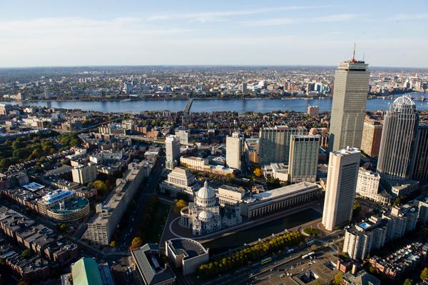 View of Boston skyline and Greater Boston Area