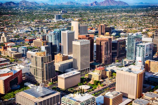 View of Phoenix skyline and Greater Phoenix Area