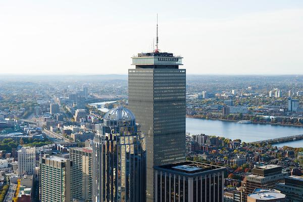 Aerial shot of Boston