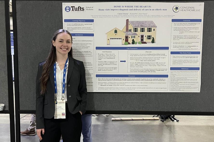 Colette Fritsche, M25, presenting a poster