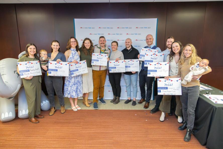 Maine Track M25 students who matched at MaineHealth Maine Medical Center celebrate. Left to right: Hannah Slattery, Mariah Milazzo, Julia Greenwald, Annika Williams, Austin Steward, Anne Mullin, Zack Gauthier, Joshua Parbs, Tyler Hinckley, Beanie O’Shea and Camille Lubetkin
