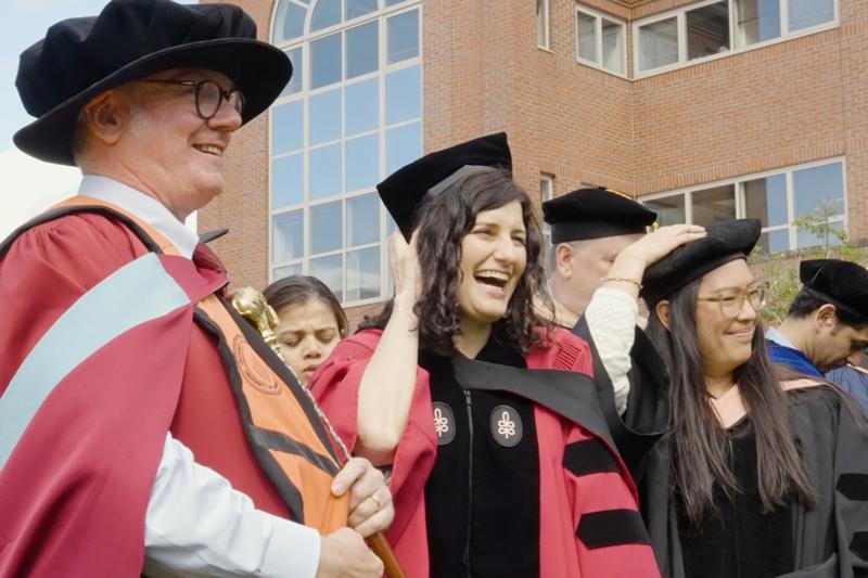 MPH faculty featured outside during commencement