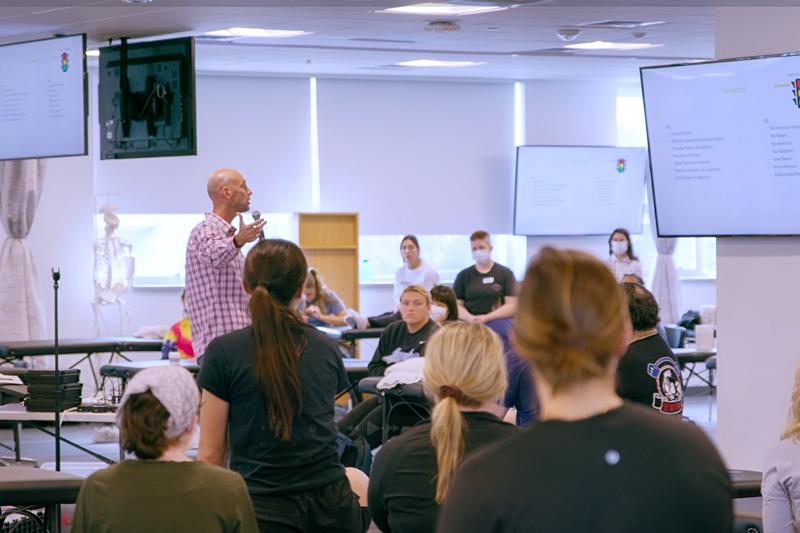 Craig speaking to class