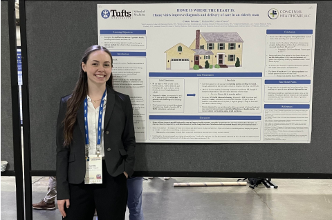Colette Fritsche, M25, presenting a poster
