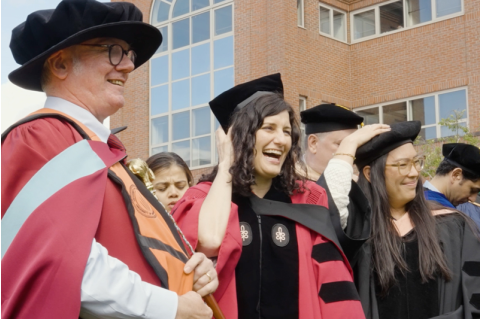 MPH faculty featured outside during commencement