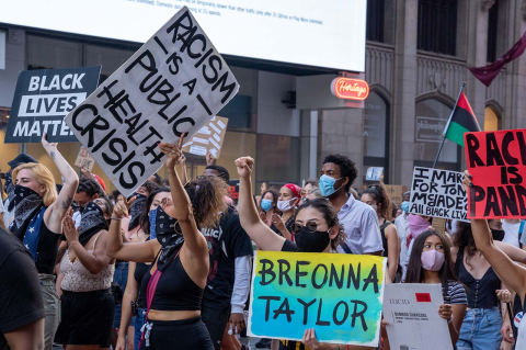 A Black Lives Matter protest in New York City in 2020.