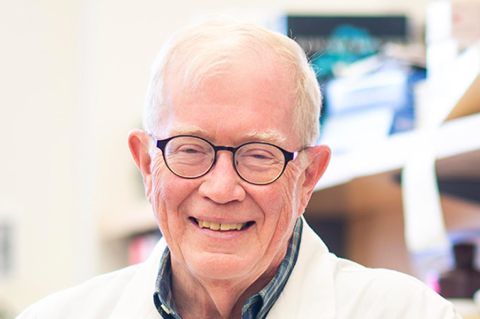 A photo of James Schwob in his laboratory