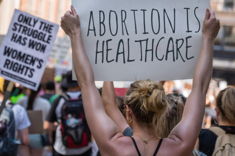Protesters marched in Boston after the Supreme Court overturned Roe v. Wade.