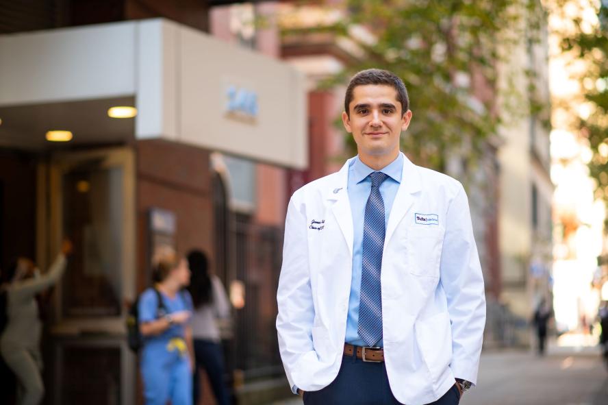 James Patti, M25 and military veteran, poses for a portrait at the Tufts University School